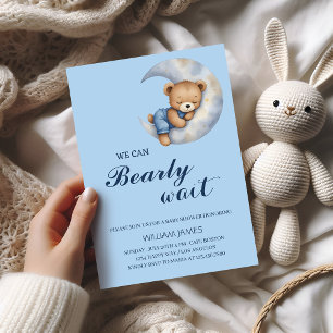 We Can Bearly Wait – Baby Boy Shower Invitation