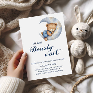 We Can Bearly Wait – Baby Boy Shower Invitation