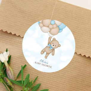 We Can Bearly Wait Baby Shower Classic Round Sticker