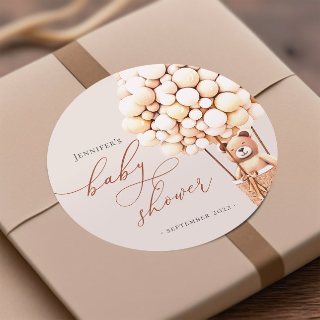 We Can Bearly Wait! Baby Shower Classic Round Sticker (Creator Uploaded)