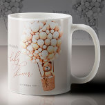 We Can Bearly Wait! Baby Shower Coffee Mug<br><div class="desc">We Can Bearly Wait! :) This little bear is waiting for the big baby party, sitting in a hot air balloon built out of brown and cream balloons. Whimsical watercolors and modern typography complement the design. Personalise this cute Bear Baby Shower item with your baby shower details easily and quickly,...</div>