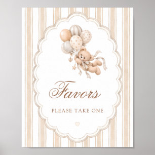 We Can Bearly Wait Baby Shower Favours Poster