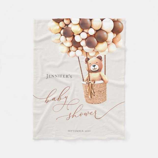 We Can Bearly Wait! Baby Shower Fleece Blanket (Front)