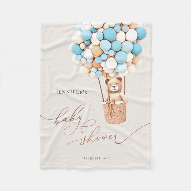 We Can Bearly Wait! Baby Shower Fleece Blanket (Front)