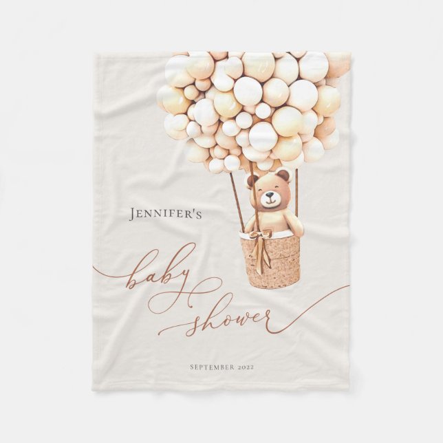 We Can Bearly Wait! Baby Shower Fleece Blanket (Front)