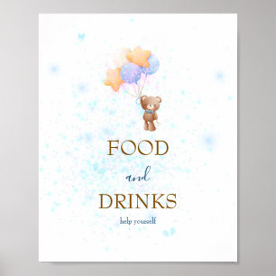 We Can Bearly Wait Baby Shower Food & Drinks Sign