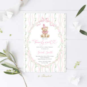 We Can Bearly Wait Baby Shower Girl Invitation
