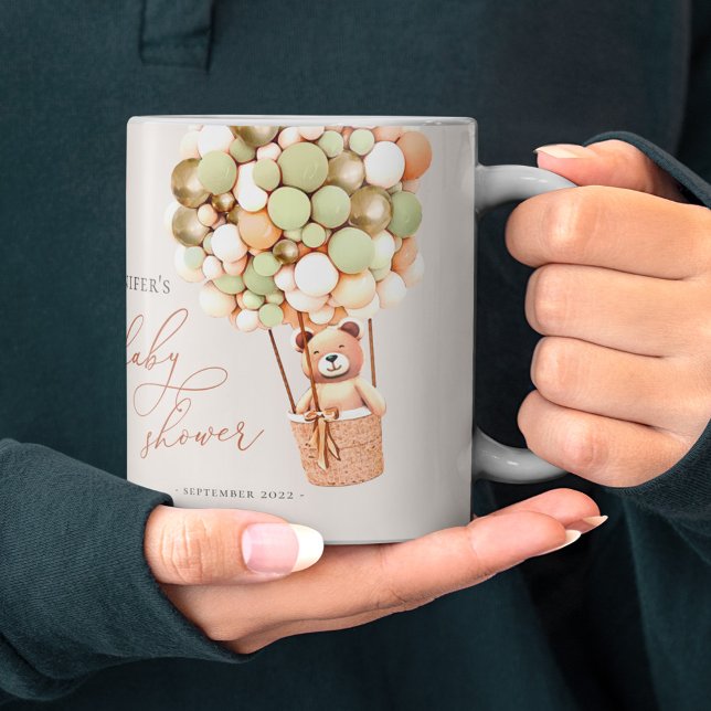 We Can Bearly Wait! Baby Shower Green Gold Coffee Mug (Creator Uploaded)