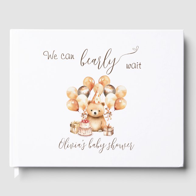 We can bearly wait baby shower guest book (Front)
