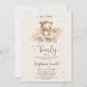 We can bearly wait Baby Shower Invitation