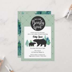 We can Bearly Wait Baby Shower Invitation