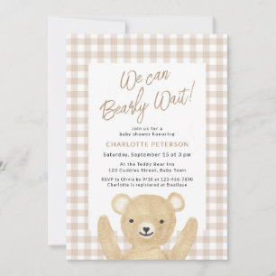 We Can Bearly Wait Baby Shower Invitation