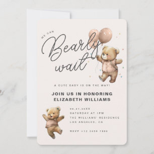 We Can Bearly Wait Baby Shower Invitation