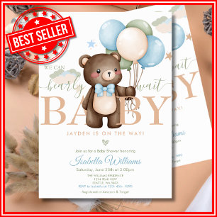 We Can Bearly Wait Baby Shower Invitation