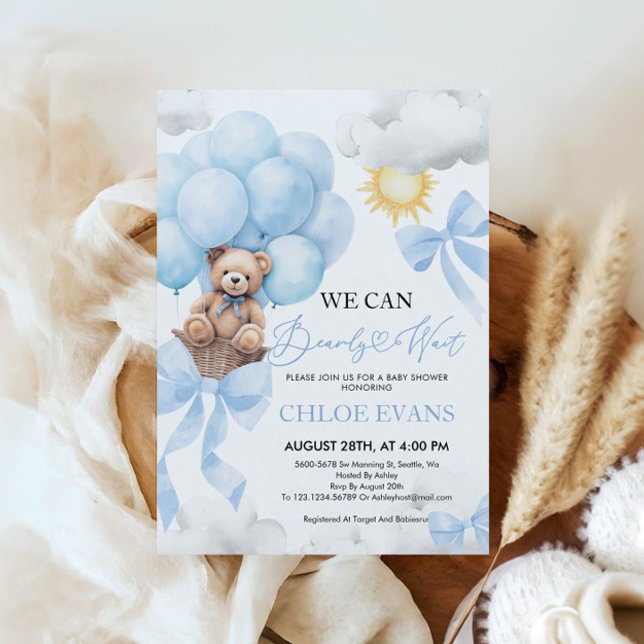 We Can Bearly Wait Baby Shower Invitation (Creator Uploaded)