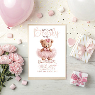 We Can Bearly Wait Baby Shower Invitation