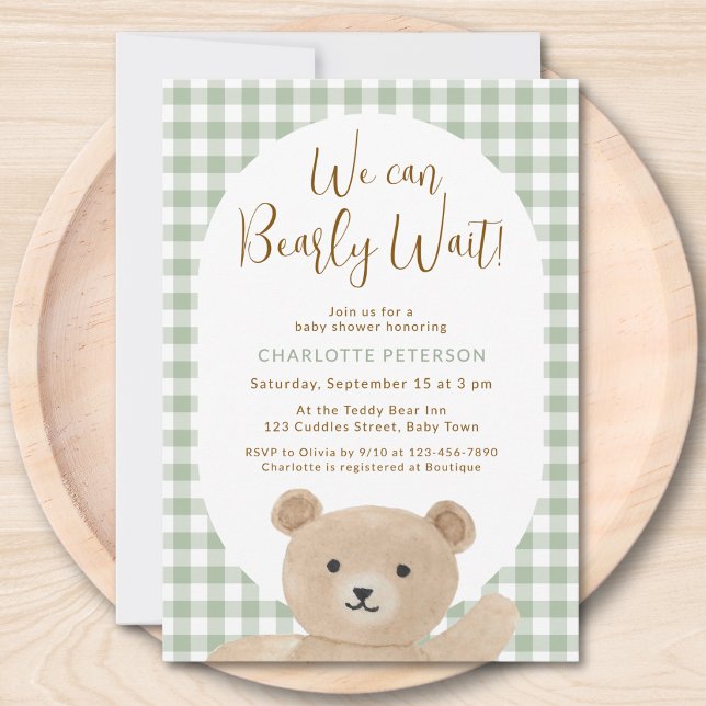 We Can Bearly Wait Baby Shower  Invitation (Creator Uploaded)