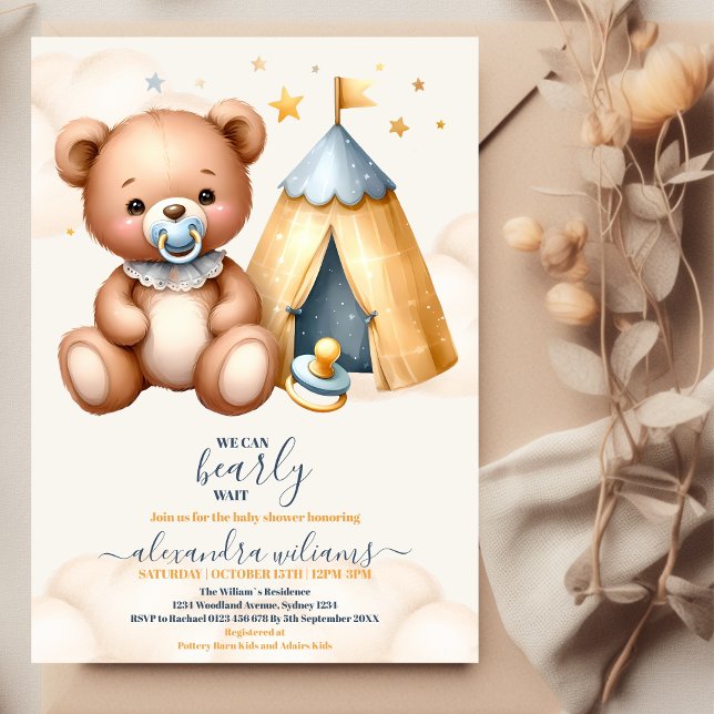 We Can Bearly Wait Baby Shower Invitation (Creator Uploaded)