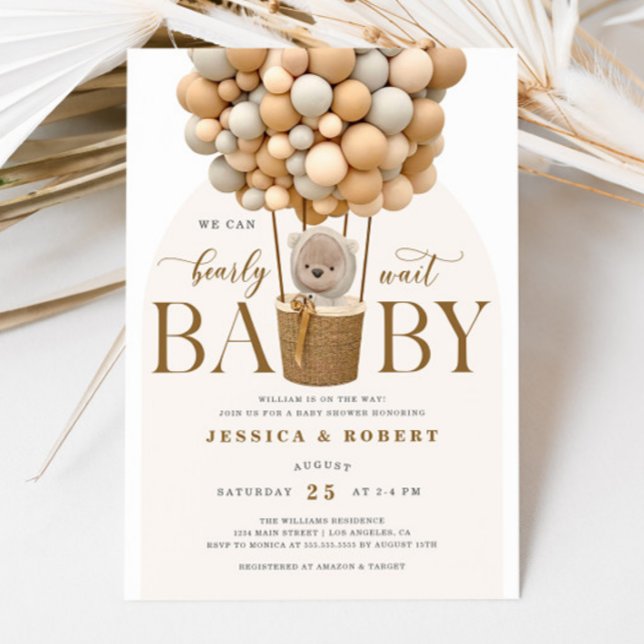 We Can Bearly Wait Baby Shower Invitation (Creator Uploaded)