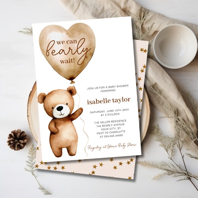 We Can Bearly Wait Baby Shower Invitation (We Can Bearly Wait Baby Shower Invitation)