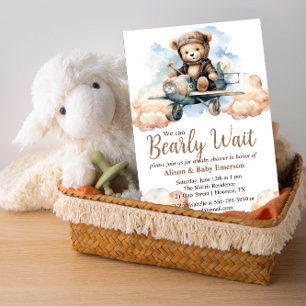 "We can Bearly Wait" Baby Shower Invitation