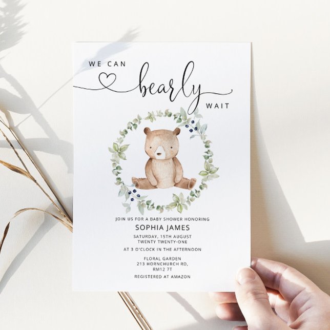We can bearly wait baby shower invitation (Creator Uploaded)