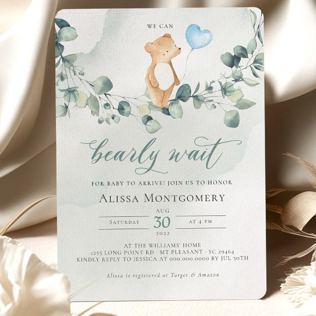 We Can Bearly Wait! Baby Shower Invitation (Creator Uploaded)