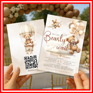 We Can Bearly Wait! Baby Shower Invitation