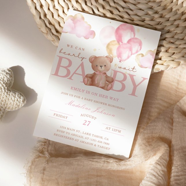 We Can Bearly Wait Baby Shower Invitation (Creator Uploaded)