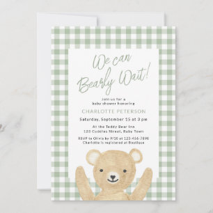 We Can Bearly Wait Baby Shower Invitation