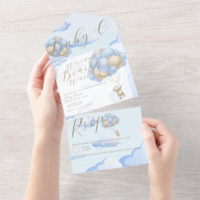We Can Bearly Wait Baby Shower Invitation (Tearaway)