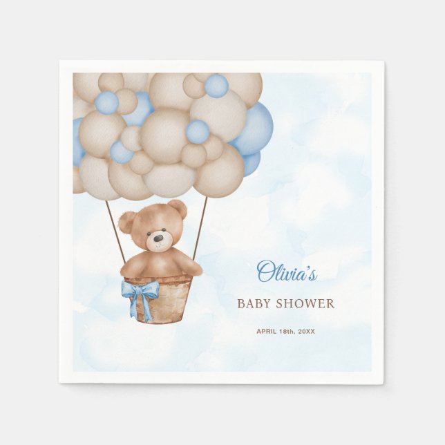 We Can Bearly Wait Baby Shower Napkin (Front)