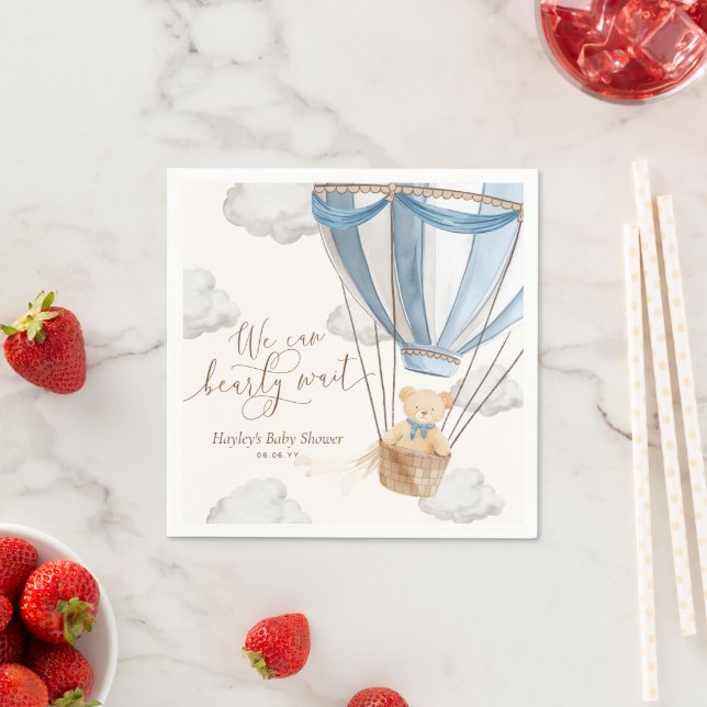 We Can Bearly Wait Baby Shower Napkin (Insitu)