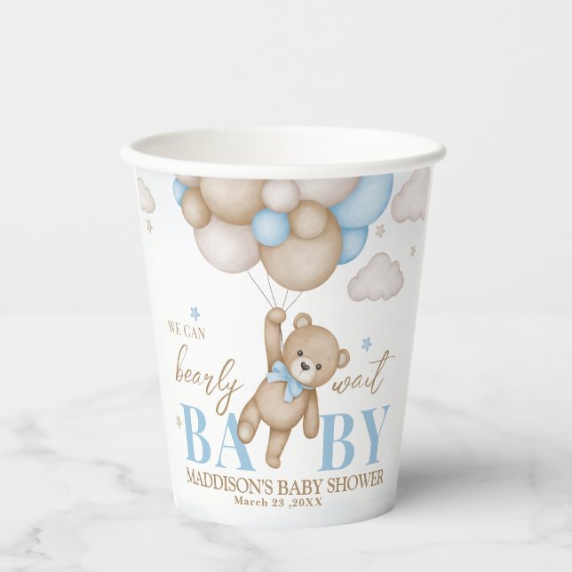We Can Bearly Wait Baby Shower Paper cup (Front)