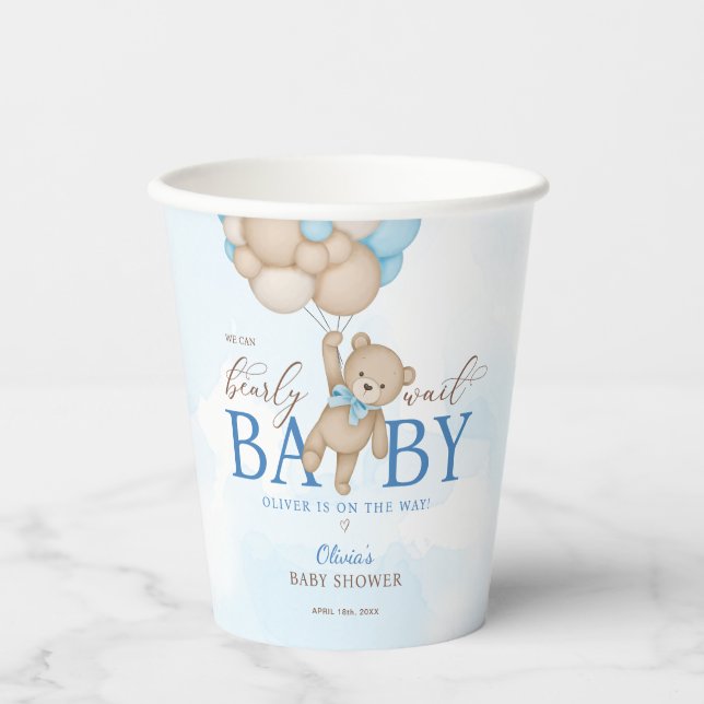 We Can Bearly Wait Baby Shower Paper Cups (Front)