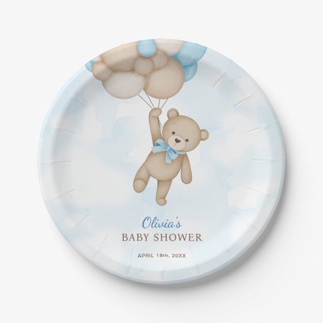 We Can Bearly Wait Baby Shower Paper Plate (Front)
