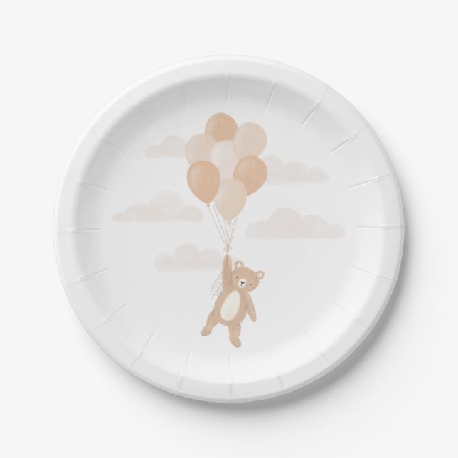 We Can Bearly Wait Baby Shower Paper Plate (Front)