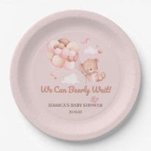 We Can Bearly Wait Baby Shower Paper Plates 