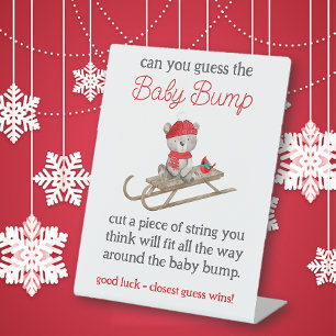 We Can BEARLY Wait Baby Shower Pedestal Sign