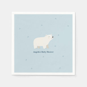 We Can Bearly Wait Baby Shower Polar Bear Napkin