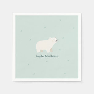 We Can Bearly Wait Baby Shower Polar Bear Napkin