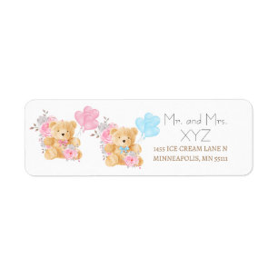 we can bearly wait baby shower Return Address Label