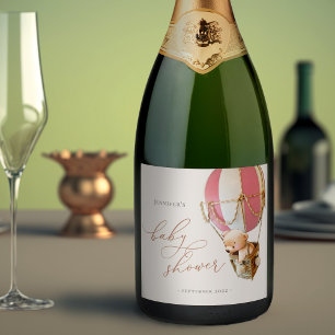 We Can Bearly Wait! Baby Shower Sparkling Wine Lab Sparkling Wine Label