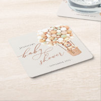 We Can Bearly Wait! Baby Shower Square Paper Coast