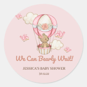 We Can Bearly Wait Baby Shower Sticker