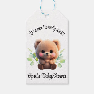 We can Bearly Wait Baby Shower teddy bear Gift Tags