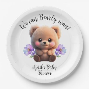 We can Bearly Wait Baby Shower teddy bear Paper Plate