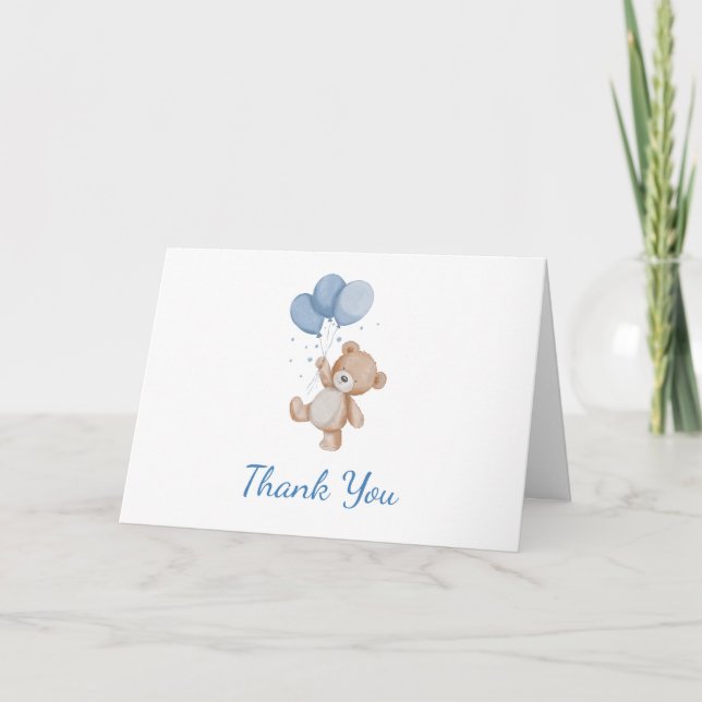 We Can Bearly Wait Baby Shower Thank You Card (Front)