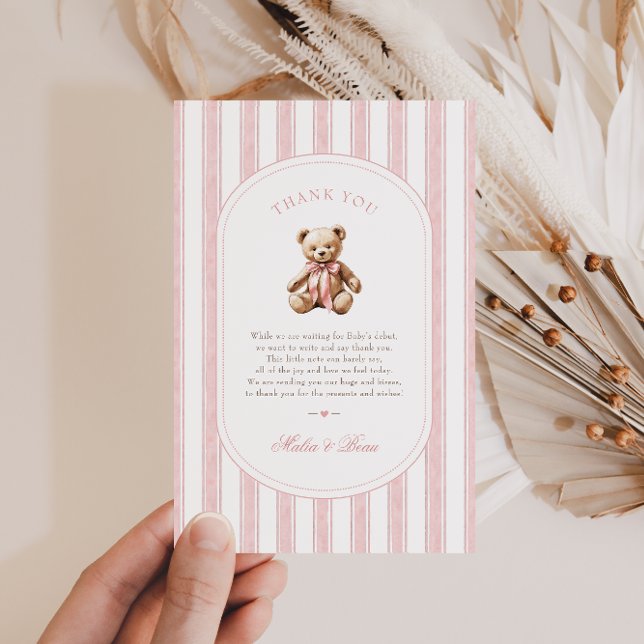 We Can Bearly Wait Baby Shower Thank You Card (Creator Uploaded)
