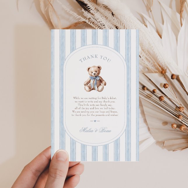 We Can Bearly Wait Baby Shower Thank You Card (Creator Uploaded)